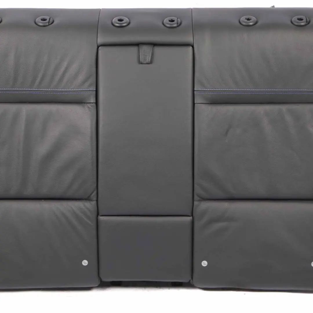 Backrest Back Cover Leather Dakota Black Blue Seam to BMW E90 LCI Rear Seat with Part number 7843757 BMW E90 LCI Rear Seat Backrest Back Cover Leather Dakota Black Blue Seam - SKU 7843757 - Part number 7843757