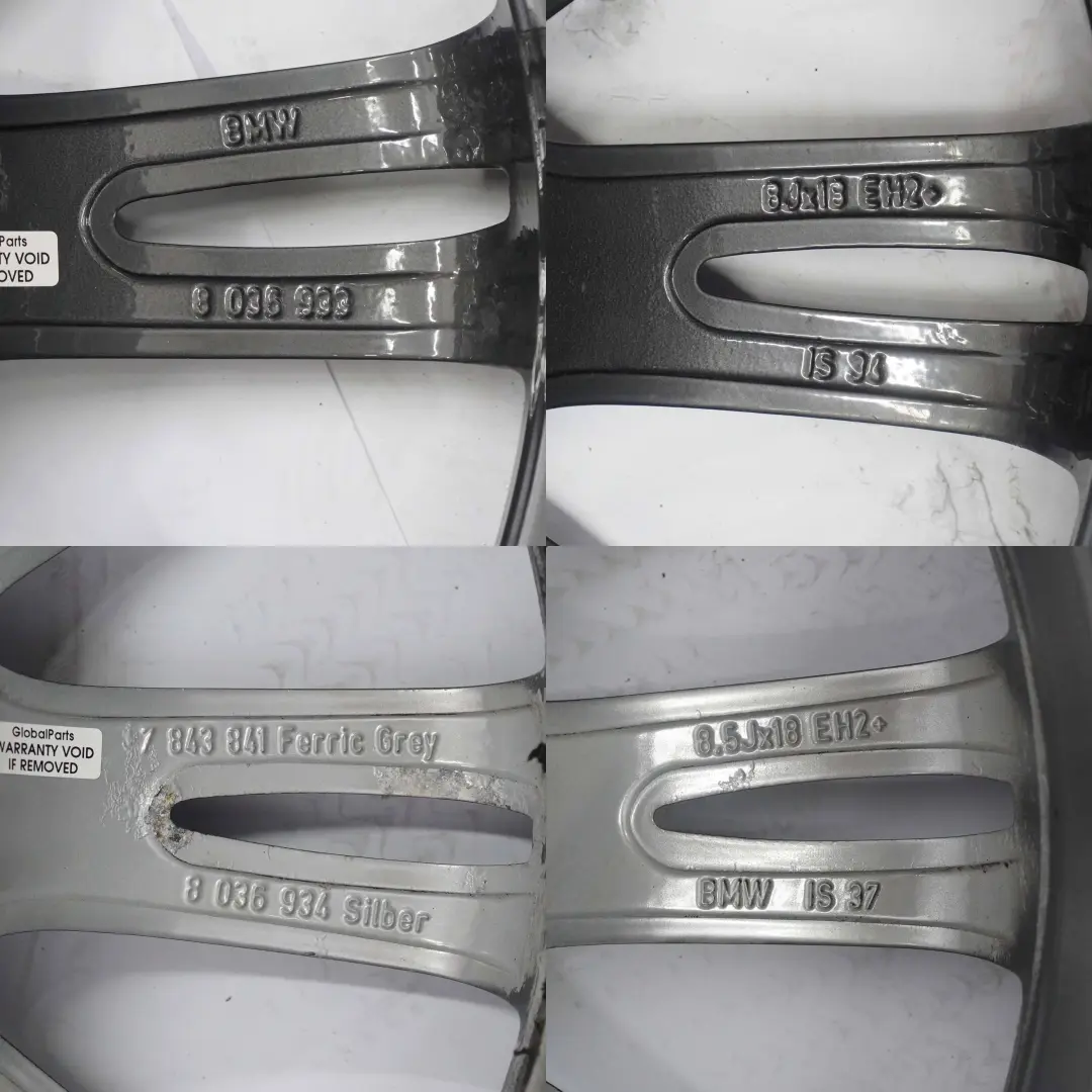 BMW E90 Juego Completo 4x Llantas 18" Neumaticos M Spider Spoke 193 Ferricgrey - SKU 7843839/7843841-1 - Número de pieza 7843839/7843841