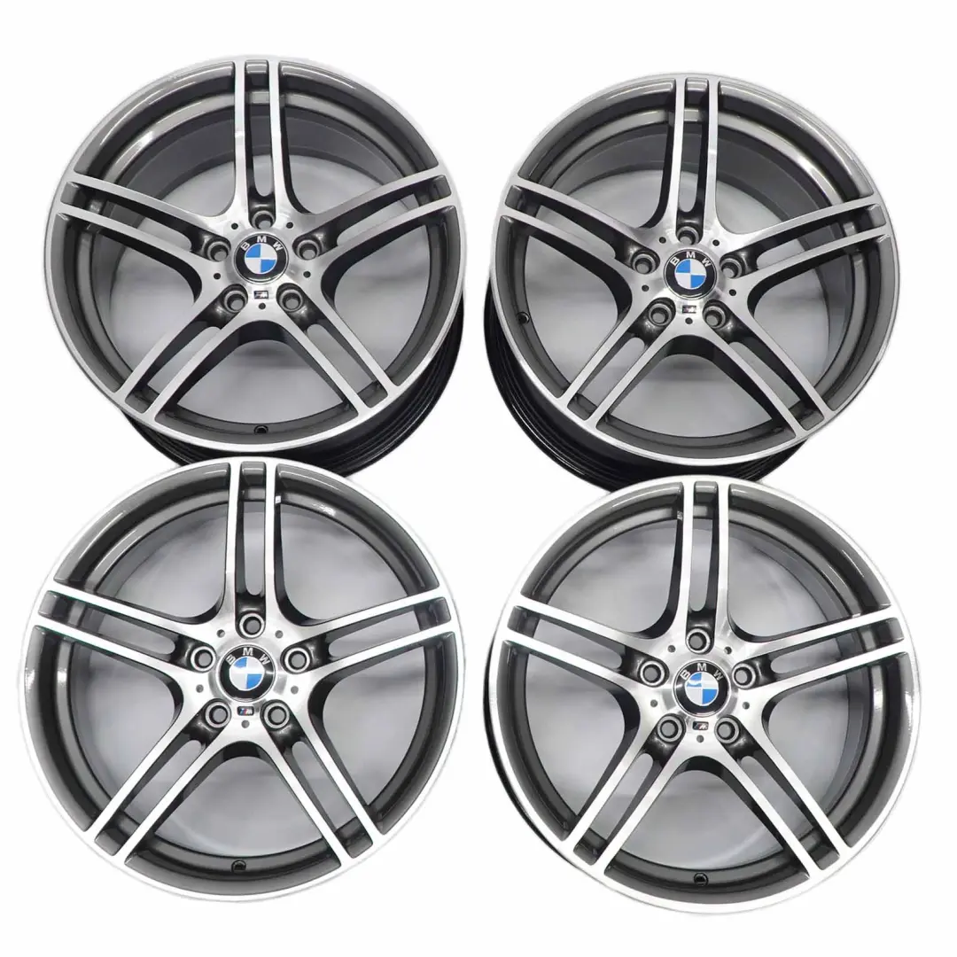 Komplettes Ferricgrey 4x Alu Felge Alufelge 19" M Doppelspeiche 313 für BMW E90 E91 mit Teilenummer 7845882/7845883 BMW E90 E91 Komplettes Ferricgrey 4x Alu Felge Alufelge 19" M Doppelspeiche 313 - SKU 7844343/7844344 - Teilenummer 7845882/7845883