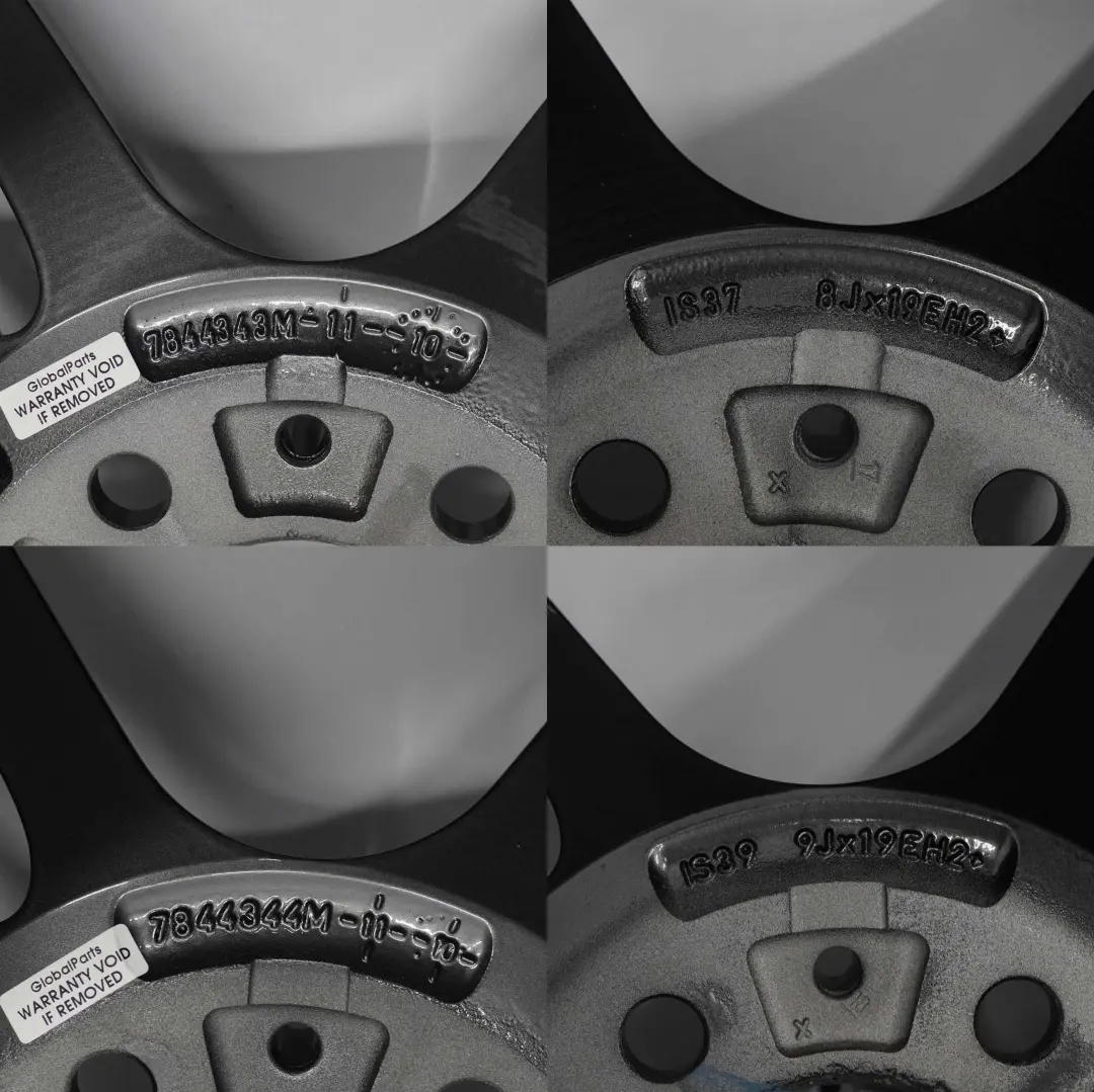 Complete Set 4x Alloy Wheel Rim Ferricgrey 19" M Double Spoke 313 to BMW E90 E91 with Part number 7845882/7845883 BMW E90 E91 Complete Set 4x Alloy Wheel Rim Ferricgrey 19" M Double Spoke 313 - SKU 7844343/7844344 - Part number 7845882/7845883
