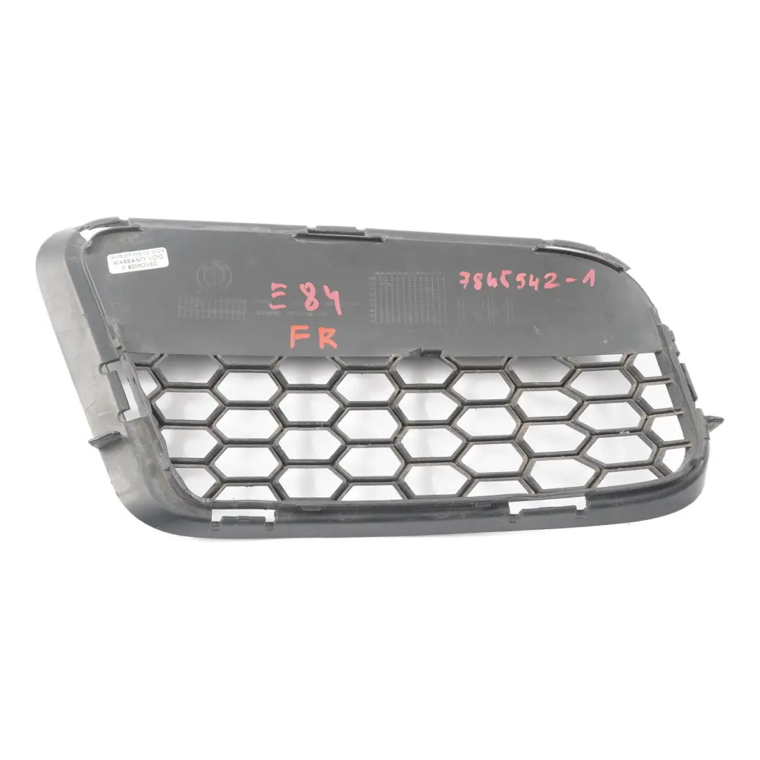 Parachoques delantero Parrilla Parcialmente Derecha para BMW E84 M Sport con número de pieza 7845542 BMW E84 M Sport Parachoques delantero Parrilla Parcialmente Derecha - SKU 7845542-1 - Número de pieza 7845542