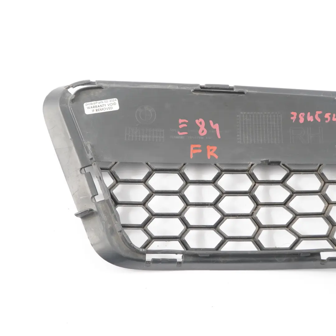 Pakiet Grill Kratka Atrapa Zderzaka Prawy Przód do BMW E84 M Sport o numerze 7845542 BMW E84 M Sport Pakiet Grill Kratka Atrapa Zderzaka Prawy Przód - SKU 7845542-1 - Numer Części 7845542