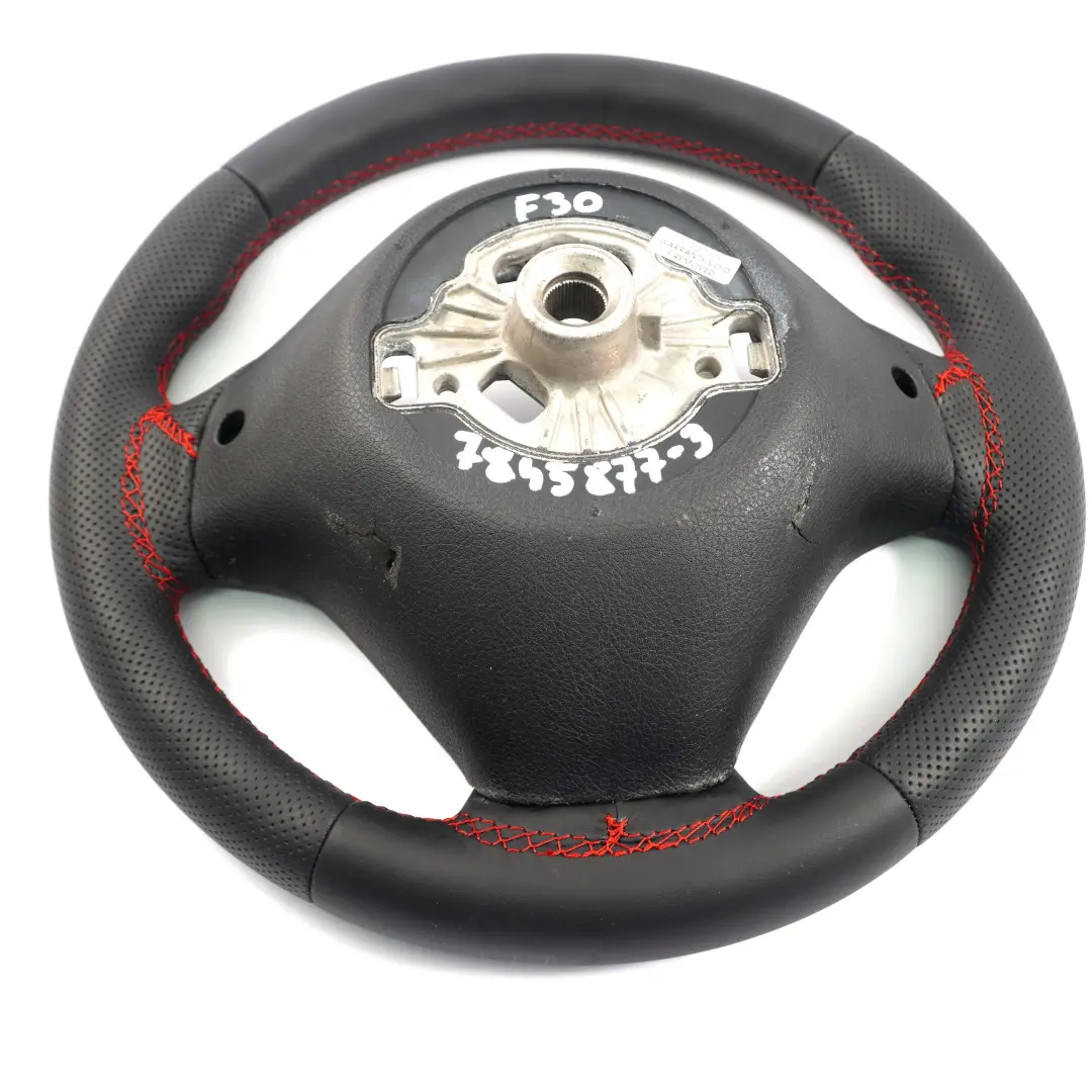 NUEVO Cuero Negro M-Sport Volante Hilos Rojos Grueso para BMW F20 F21 F30 F31 con número de pieza 7845877 BMW F20 F21 F30 F31 NUEVO Cuero Negro M-Sport Volante Hilos Rojos Grueso - SKU 7845877-3 - Número de pieza 7845877
