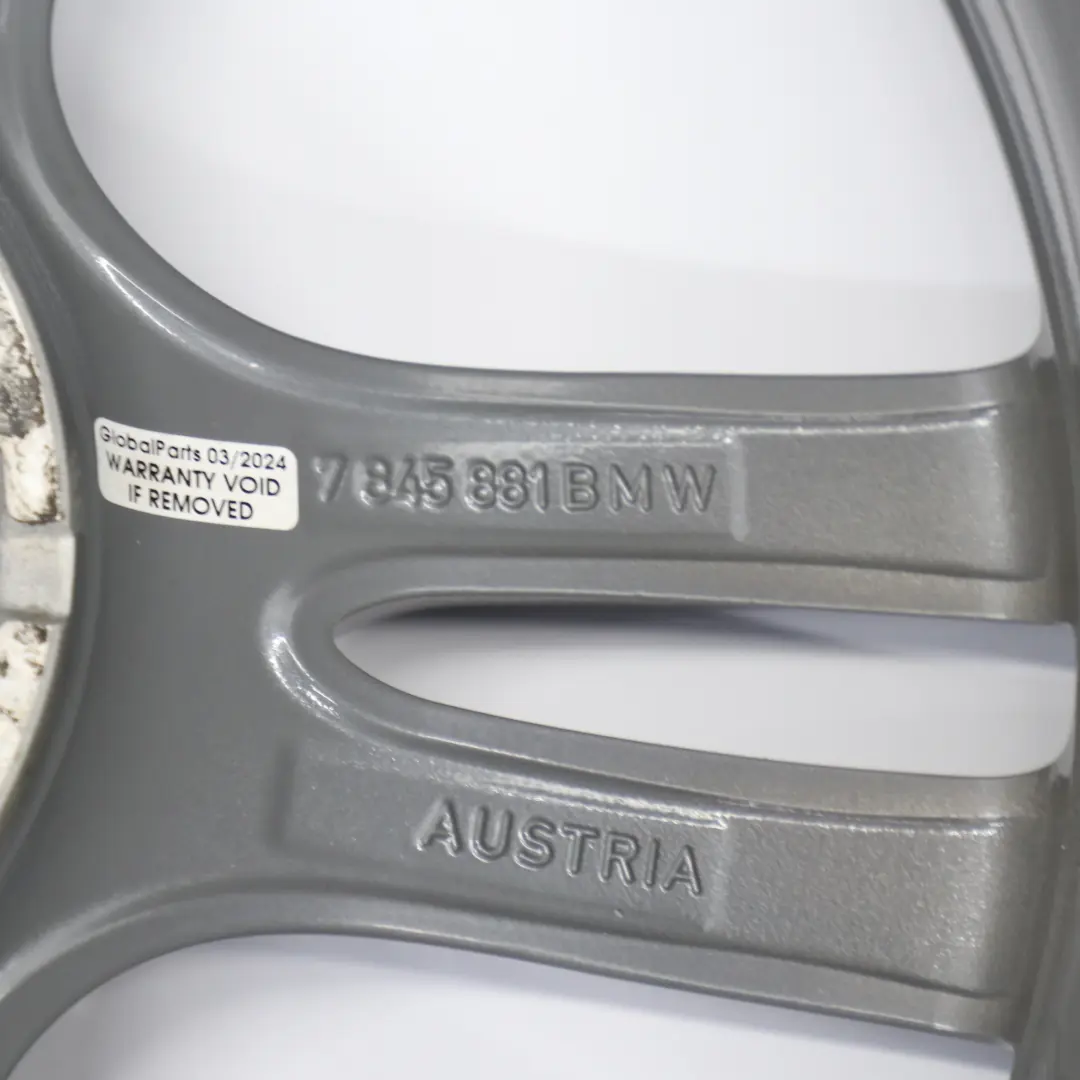 Rueda Gris Trasera Llanta Aleación 18" 8,5J ET:47 para BMW F30 F31 con número de pieza 7845881 BMW F30 F31 Rueda Gris Trasera Llanta Aleación 18" 8,5J ET:47 - SKU 7845881-11 - Número de pieza 7845881