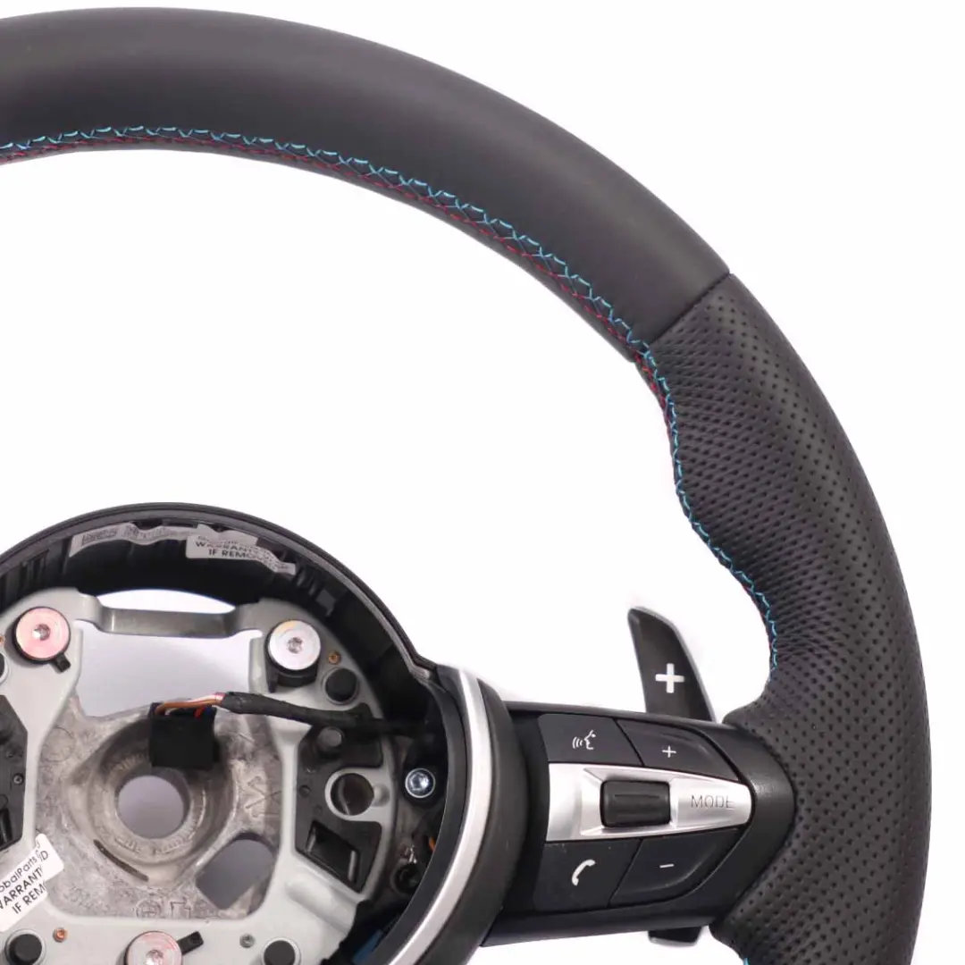 Leather M Sport Steering Wheel M-tricolored to BMW F80 M3 F82 M4 F87 M2 NEW Black with Part number 7847606 BMW F80 M3 F82 M4 F87 M2 NEW Black Leather M Sport Steering Wheel M-tricolored - SKU 7847606-2 - Part number 7847606