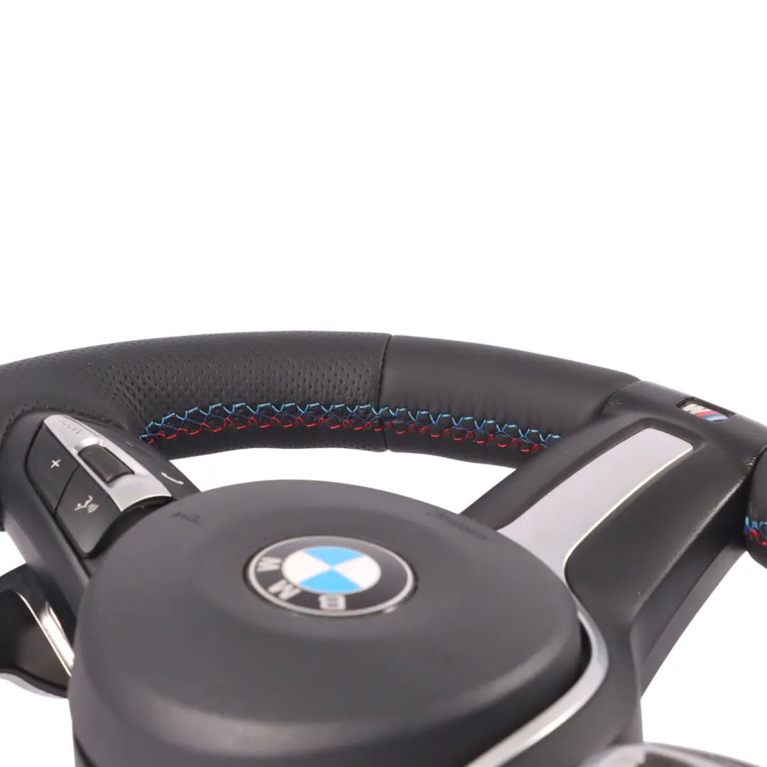 NUEVO Volante De cuero negro Paddle Shift para BMW F20 F21 F30 F31 F32 M Sport con número de pieza 7848338 BMW F20 F21 F30 F31 F32 M Sport NUEVO Volante De cuero negro Paddle Shift - SKU 7848338-3-SET - Número de pieza 7848338