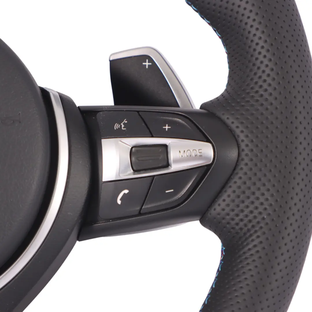 NUEVO Volante De cuero negro Paddle Shift para BMW F20 F21 F30 F31 F32 M Sport con número de pieza 7848338 BMW F20 F21 F30 F31 F32 M Sport NUEVO Volante De cuero negro Paddle Shift - SKU 7848338-3-SET - Número de pieza 7848338