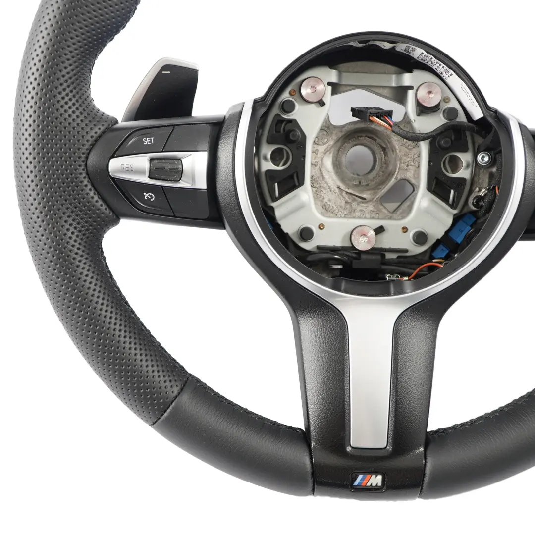 Leather Steering Wheel Paddle Shift BMW F20 F21 F30 F31 F32 M Sport NEW Black - SKU 7850403-3 - Part number 7850403