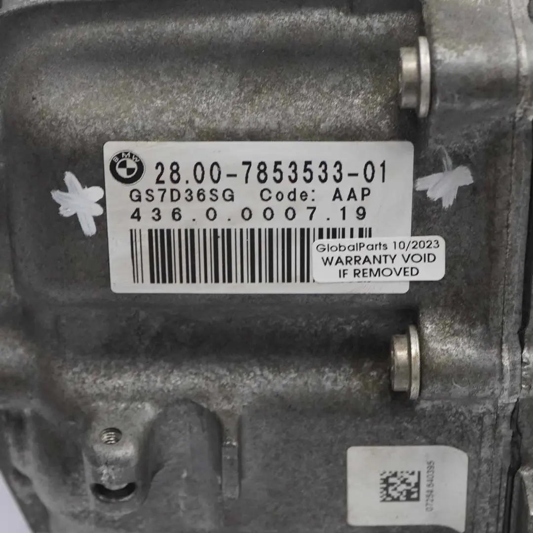 BMW F80 M3 F82 M4 Caja cambios doble embrague Drivelogic GS7D36SG 7853533 Dañado - SKU 7853540-1 - Número de pieza 7853540