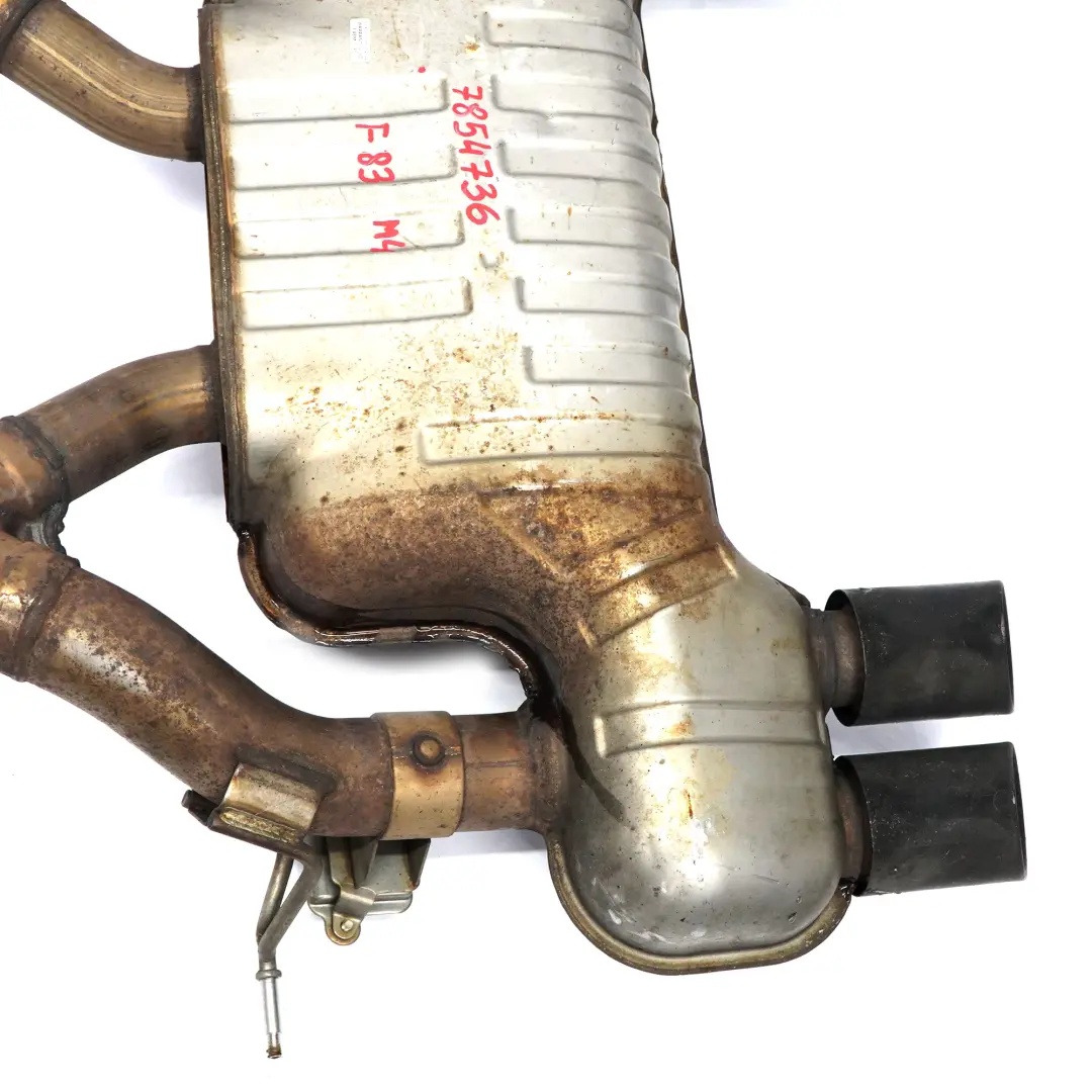 Exhaust Silencer Muffler Back Box Double Twin Pipe to BMW 3 4 F80 M3 F82 M4 Rear with Part number 7854736 BMW 3 4 F80 M3 F82 M4 Rear Exhaust Silencer Muffler Back Box Double Twin Pipe - SKU 7854736 - Part number 7854736