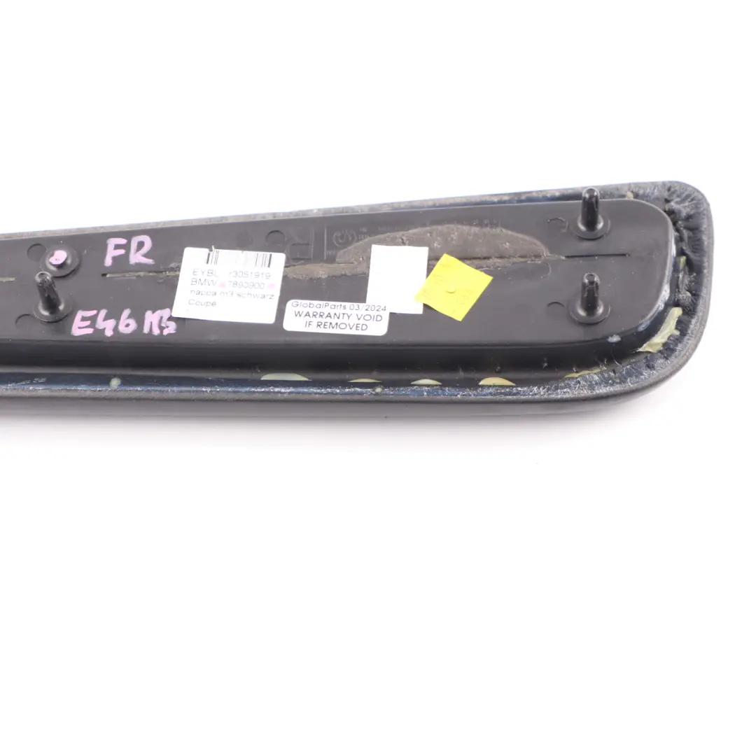 Front Door Right O/S Armrest Upper Leather Nappa Black to BMW E46 M3 Coupe with Part number 7890900 BMW E46 M3 Coupe Front Door Right O/S Armrest Upper Leather Nappa Black - SKU 7890900 - Part number 7890900