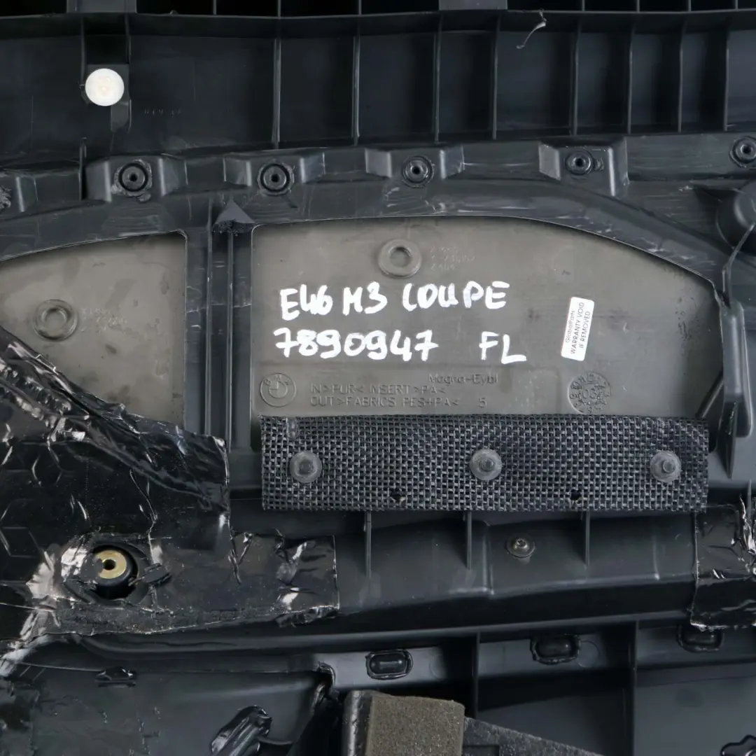 Door Card Front Left N/S Trim Panel Cover Leather Walknappa Black to BMW E46 M3 with Part number 7890947 BMW E46 M3 Door Card Front Left N/S Trim Panel Cover Leather Walknappa Black - SKU 7890947 - Part number 7890947