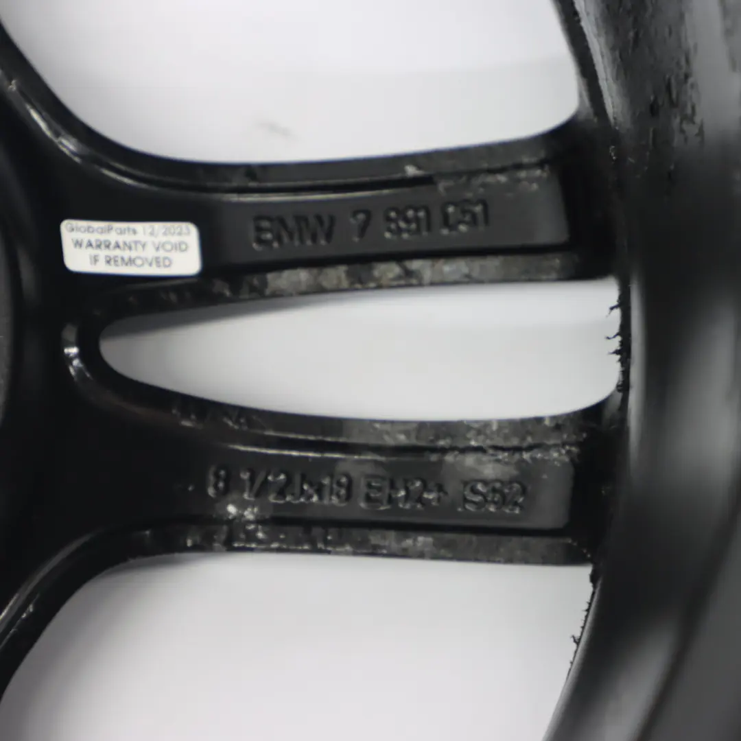Wheel Rim BMW E81 E82 E87 Black Rear Alloy 18" M Double Spoke 261 8,5J - SKU 7891051-7 - Part number 7891051