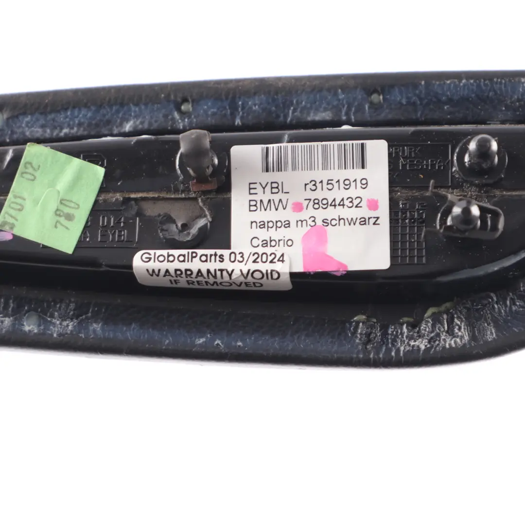 Right O/S Armrest Upper Leather Nappa Black to BMW E46 M3 Rear with Part number 7894432 BMW E46 M3 Rear Right O/S Armrest Upper Leather Nappa Black - SKU 7894432 - Part number 7894432