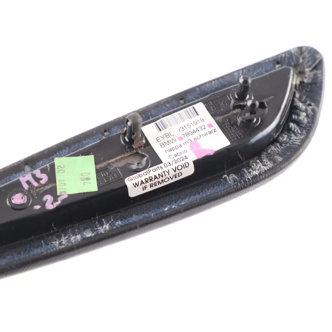 Right O/S Armrest Upper Leather Nappa Black to BMW E46 M3 Rear with Part number 7894432 BMW E46 M3 Rear Right O/S Armrest Upper Leather Nappa Black - SKU 7894432 - Part number 7894432