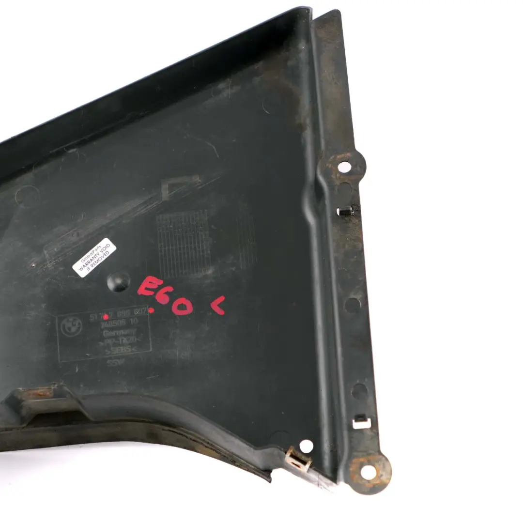 Bottom Left N/S Trim Engine Splash Shield to BMW E60 E61 Cover with Part number 7896607 BMW E60 E61 Cover Bottom Left N/S Trim Engine Splash Shield - SKU 7896607 - Part number 7896607