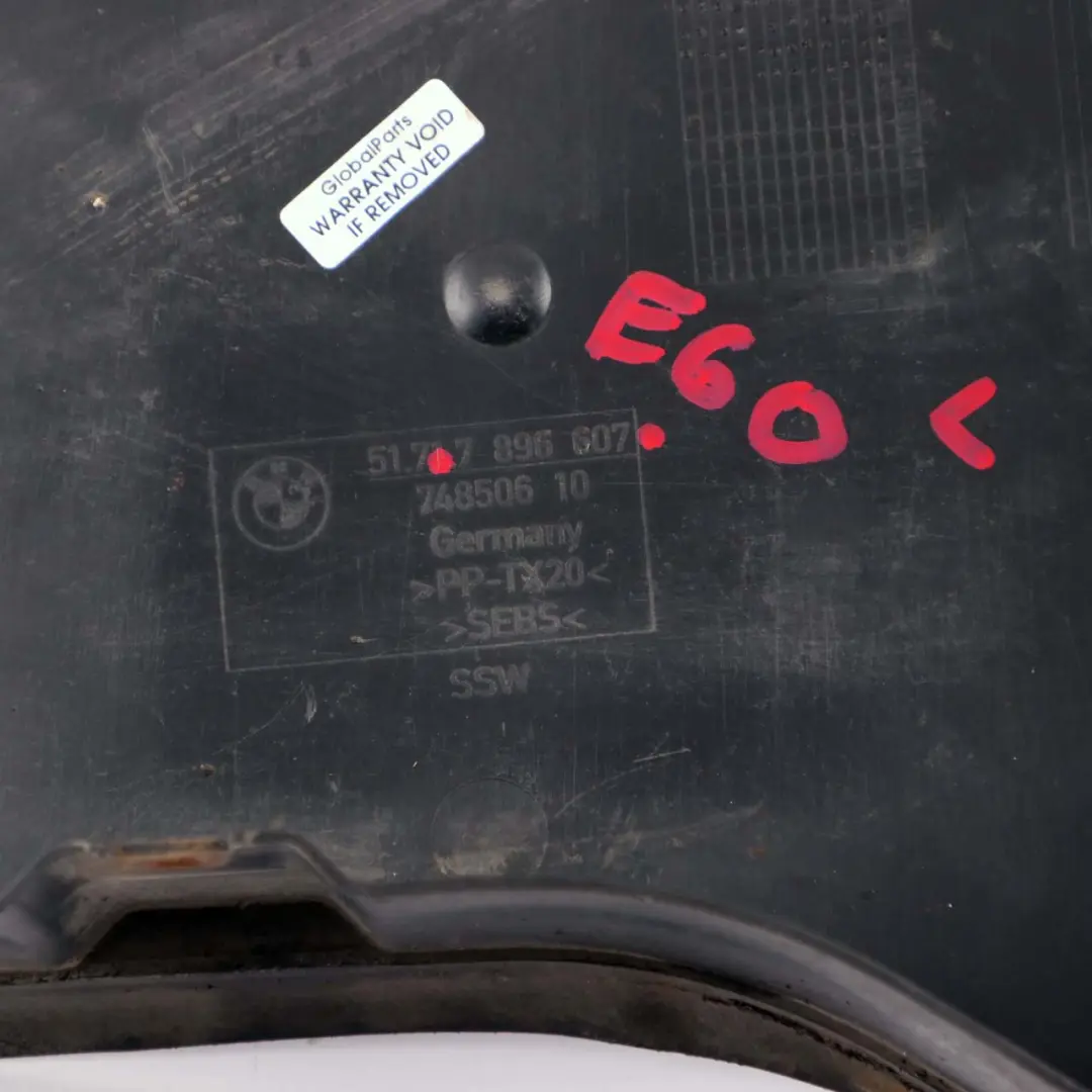Bottom Left N/S Trim Engine Splash Shield to BMW E60 E61 Cover with Part number 7896607 BMW E60 E61 Cover Bottom Left N/S Trim Engine Splash Shield - SKU 7896607 - Part number 7896607