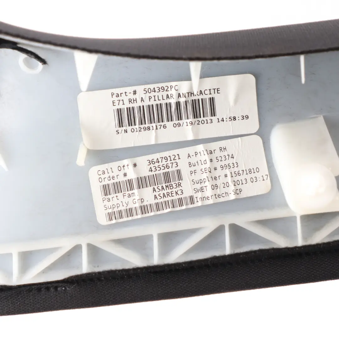 Column Pillar Trim Panel Right O/S Black 6979844 to BMW X6 E71 Cover A with Part number 7896718 BMW X6 E71 Cover A Column Pillar Trim Panel Right O/S Black 6979844 - SKU 7896718-1 - Part number 7896718