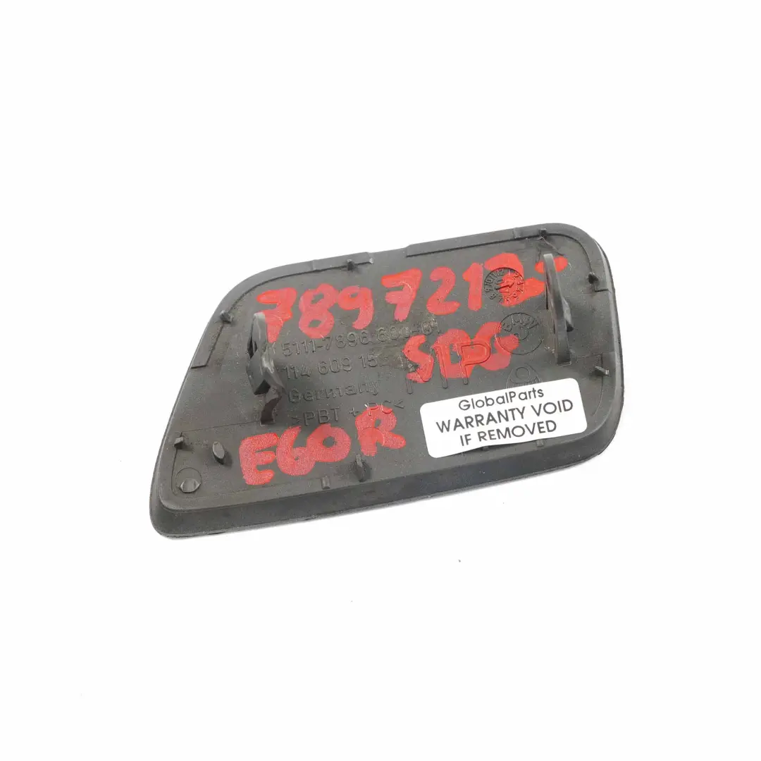 BMW E60 M Sport Front Bumper Headlight Spray Cover Right Silbergrau Silver Grey - SKU 7897212-SBG - Part number 7897212