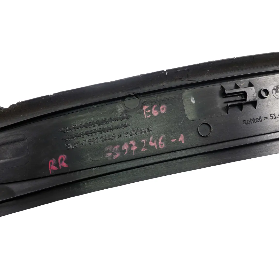 Right O/S Entrance Trim Cover Strip to BMW E60 E61 M Sport Rear with Part number 7897246 BMW E60 E61 M Sport Rear Right O/S Entrance Trim Cover Strip - SKU 7897246-1 - Part number 7897246
