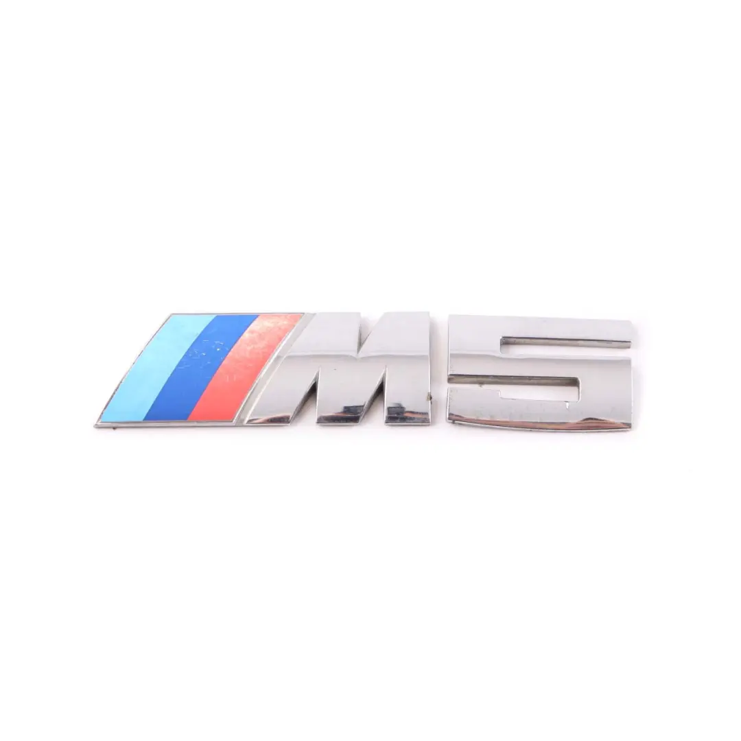Emblem Lettering Chrome Rear Adhered Boot Trunk Lid Badge Tri-Colour to BMW E60 M5 with Part number 7898126 BMW E60 M5 Emblem Lettering Chrome Rear Adhered Boot Trunk Lid Badge Tri-Colour - SKU 7898126 - Part number 7898126