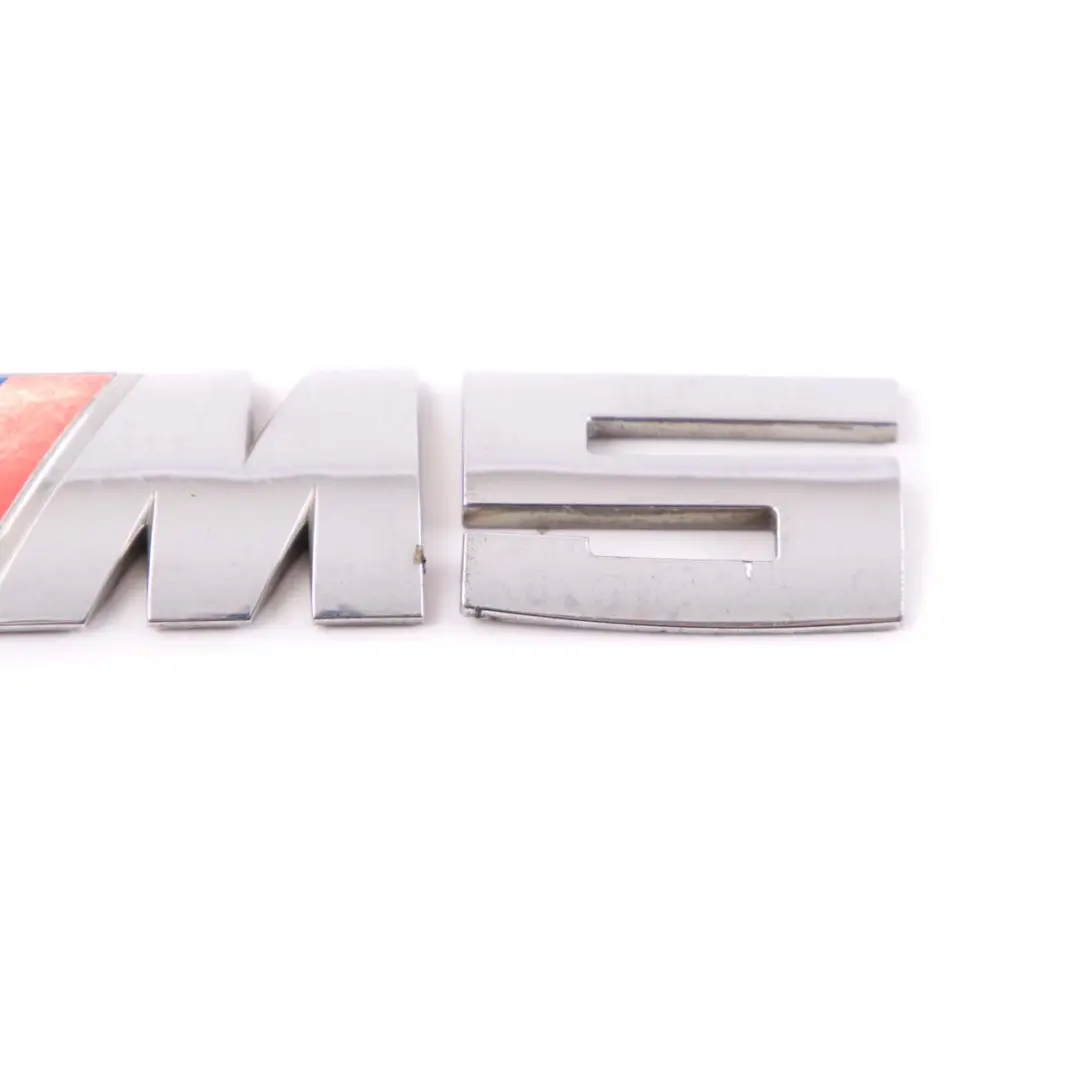 Emblem Lettering Chrome Rear Adhered Boot Trunk Lid Badge Tri-Colour to BMW E60 M5 with Part number 7898126 BMW E60 M5 Emblem Lettering Chrome Rear Adhered Boot Trunk Lid Badge Tri-Colour - SKU 7898126 - Part number 7898126