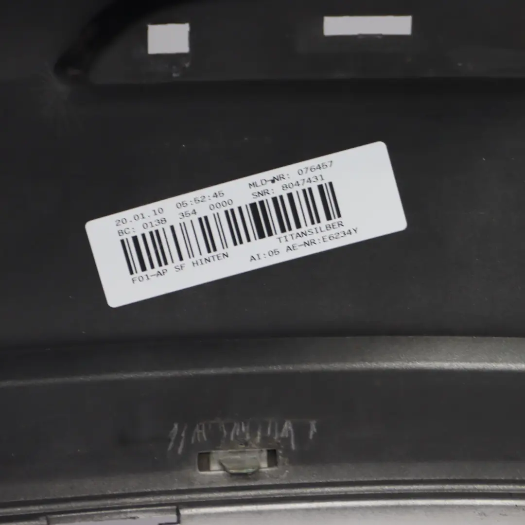 Bumper BMW F01 Saloon M Sport Complete Trim Panel Titan Silver - 354 to Rear with Part number 7898876 Rear Bumper BMW F01 Saloon M Sport Complete Trim Panel Titan Silver - 354 - SKU 7898876-TS - Part number 7898876