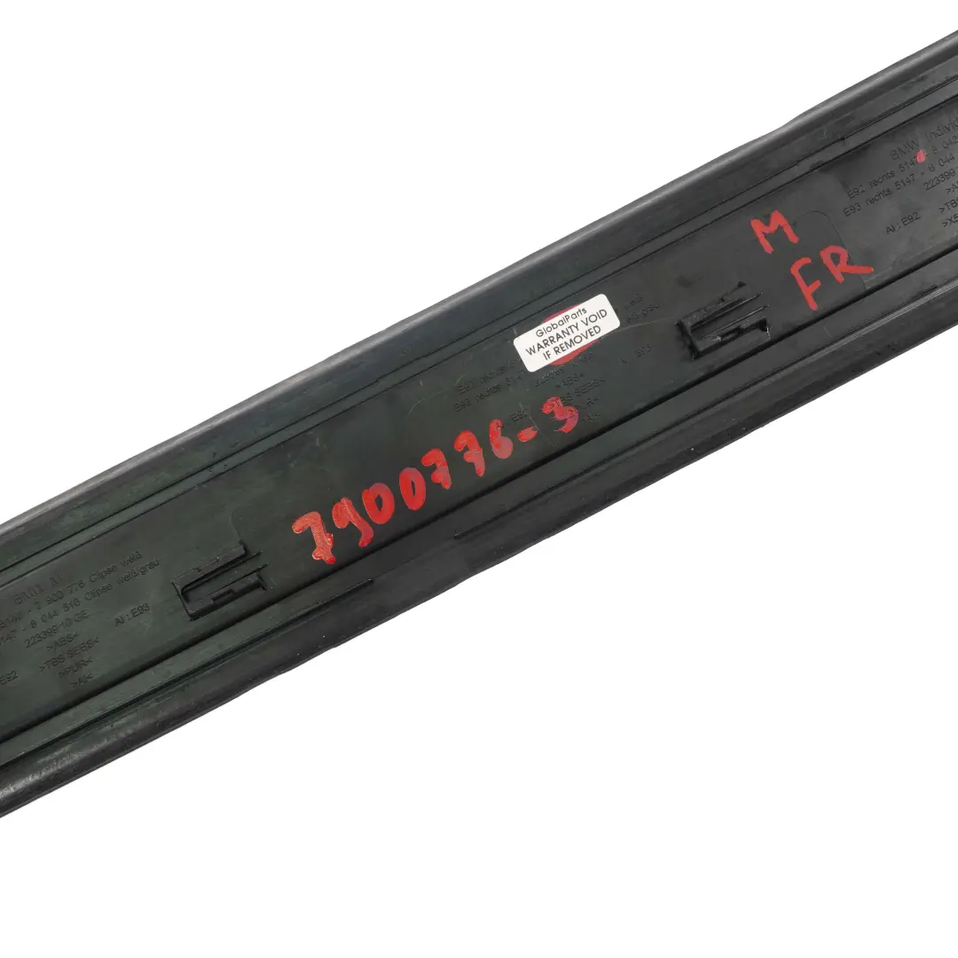 Revetement de bande de seuil de porte avant droit pour BMW E92 E93 LCI M Sport à propos du numéro de pièce 7900776 BMW E92 E93 LCI M Sport Revetement de bande de seuil de porte avant droit - SKU 7900776-3 - Numéro de pièce 7900776