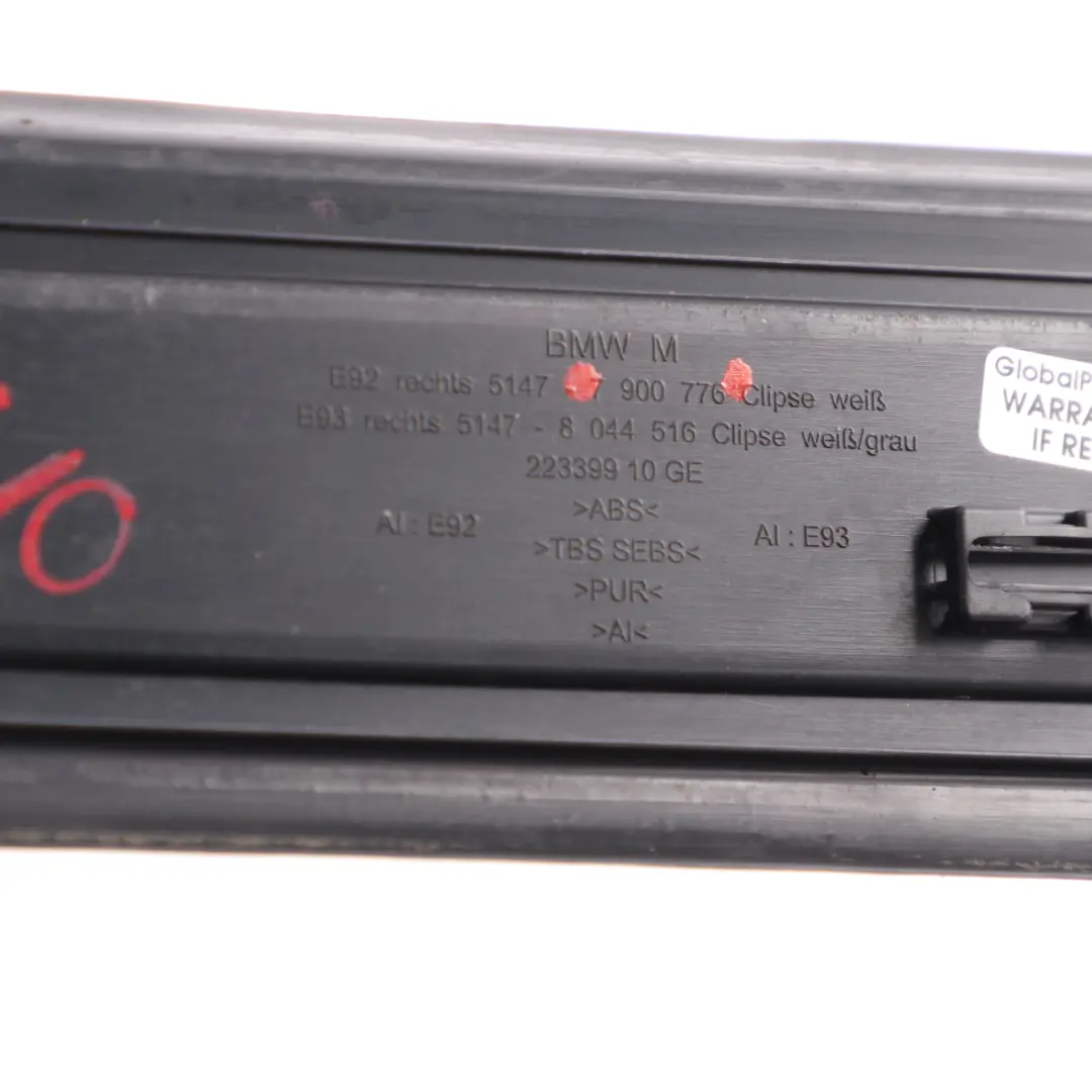 Seuil De Porte Avant Droit pour BMW E92 E93 LCI M Sport à propos du numéro de pièce 7900776 BMW E92 E93 LCI M Sport Seuil De Porte Avant Droit - SKU 7900776 - Numéro de pièce 7900776