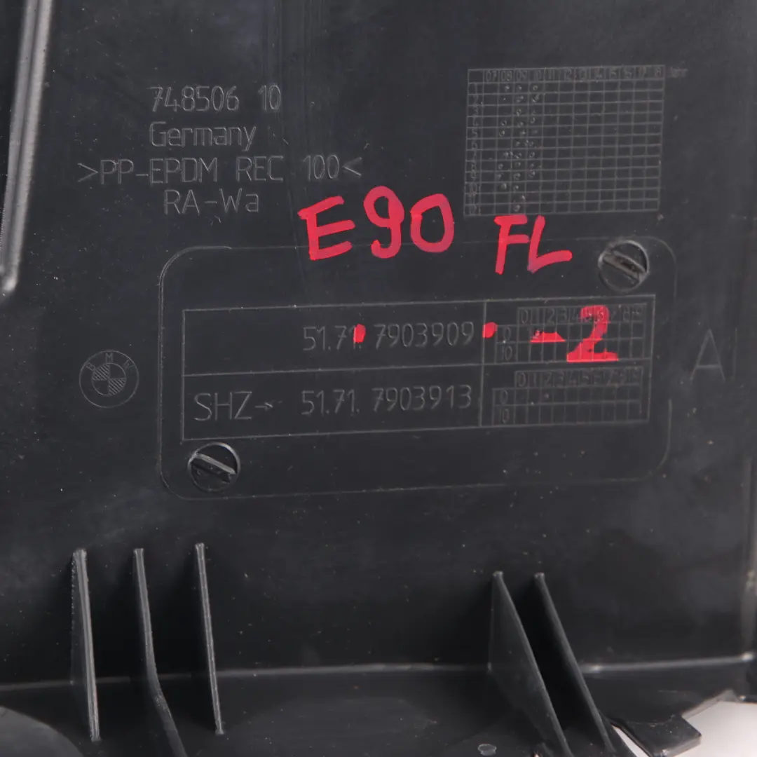 Arch Bottom Front Left N/S Housing Covering Panel to BMW E90 E91 Wheel with Part number 7903909 BMW E90 E91 Wheel Arch Bottom Front Left N/S Housing Covering Panel - SKU 7903909-2 - Part number 7903909