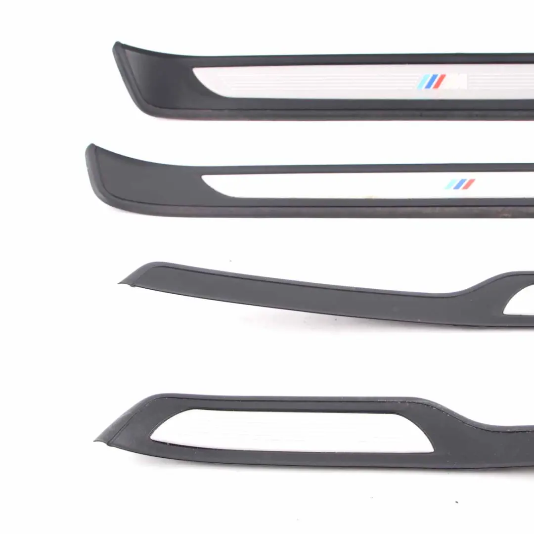 Set Entrance Door Cover Trim Sill Strip to BMW 3 Series E90 E91 M Sport Package with Part number 7907160 BMW 3 Series E90 E91 M Sport Package Set Entrance Door Cover Trim Sill Strip - SKU 7907160-2 - Part number 7907160