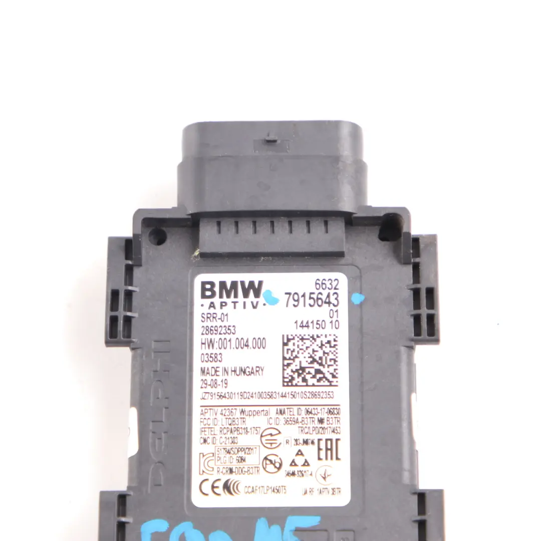 Sensor ángulo muerto BMW F40 G20 G21 G30 G31 Módulo alcance radar SRR-01 para con número de pieza 7915643 Sensor ángulo muerto BMW F40 G20 G21 G30 G31 Módulo alcance radar SRR-01 - SKU 7915643 - Número de pieza 7915643