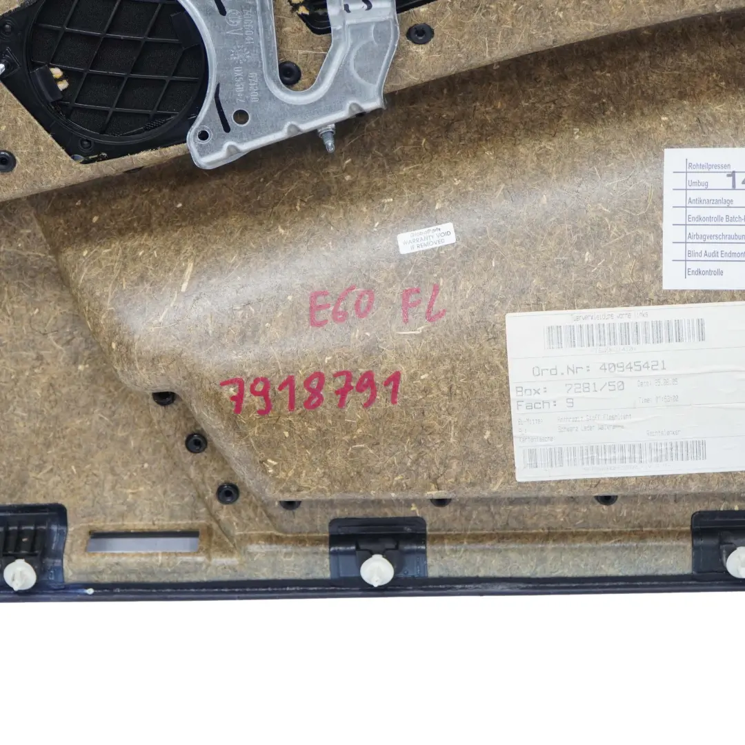 Boczek Tapicerka Drzwi Lewy Przód Materiał do BMW E60 o numerze 7918791 BMW E60 Boczek Tapicerka Drzwi Lewy Przód Materiał - SKU 7918791 - Numer Części 7918791