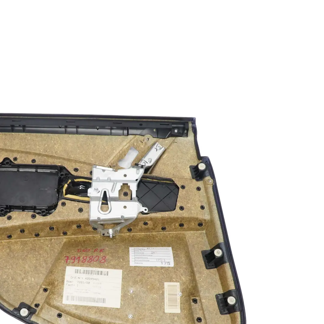Tarjeta De PuertaBMW E60 Trasera Derecha Forro Panel Tela Cuero Antracita para con número de pieza 7918808 Tarjeta De PuertaBMW E60 Trasera Derecha Forro Panel Tela Cuero Antracita - SKU 7918808 - Número de pieza 7918808