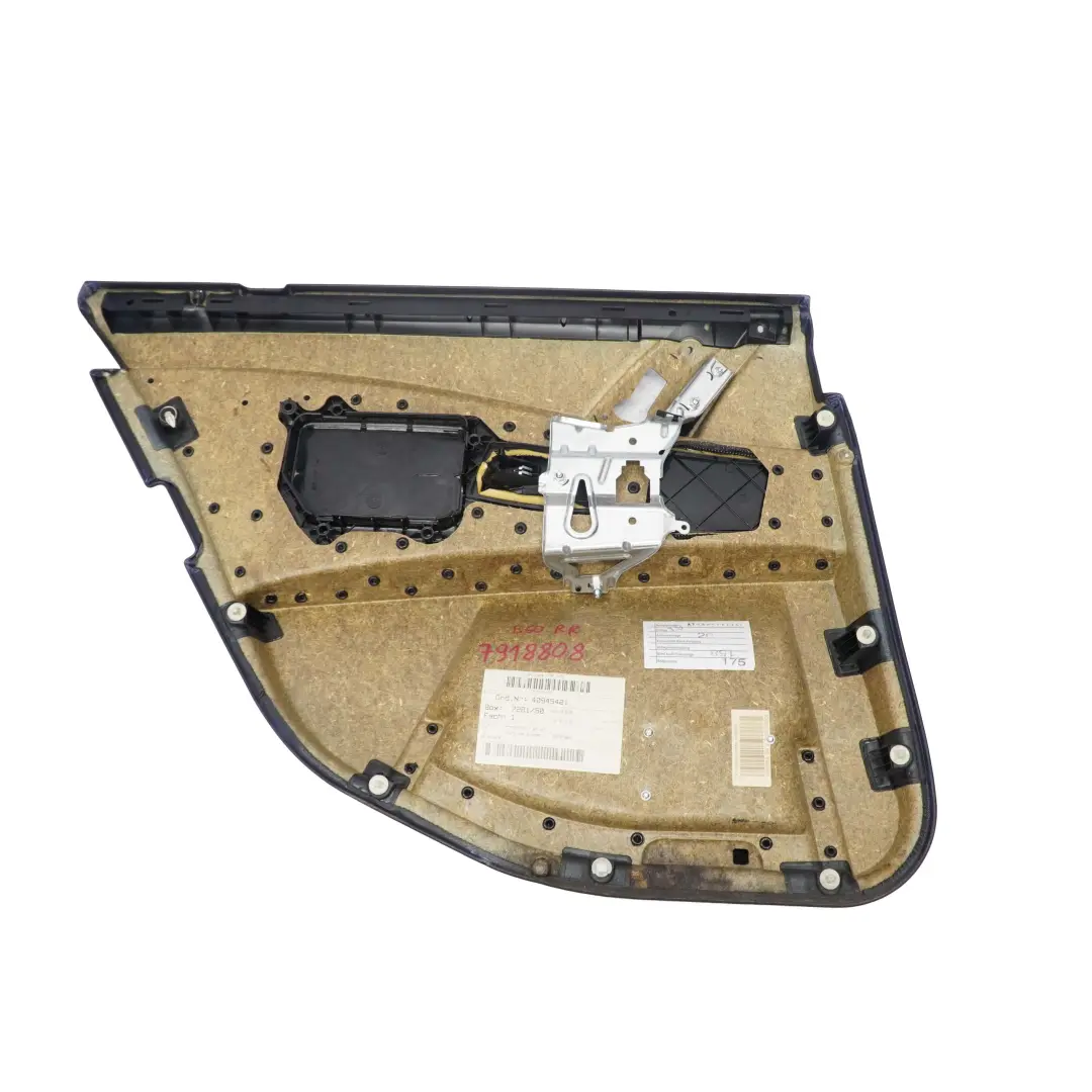 Pannello Porta Posteriore Destra Tessuto Pelle Antracite per BMW E60 E61 con numero di parte 7918808 BMW E60 E61 Pannello Porta Posteriore Destra Tessuto Pelle Antracite - SKU 7918808 - Numero di parte 7918808