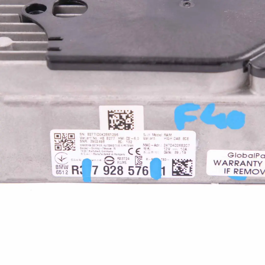 Audio Receiver BMW F40 G20 G30 Digital DAB Control Unit Module to with Part number 7928576 Audio Receiver BMW F40 G20 G30 Digital DAB Control Unit Module - SKU 7928576 - Part number 7928576