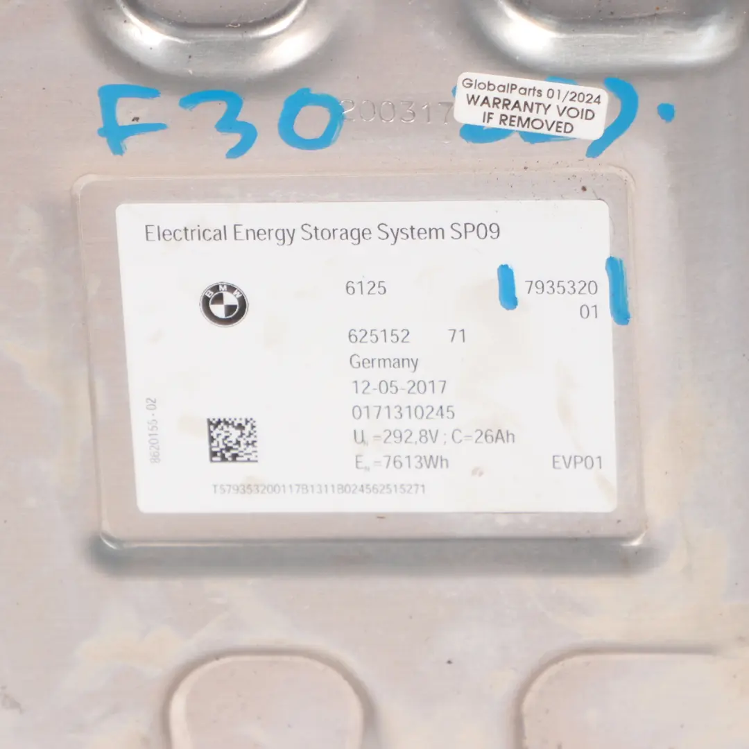 BMW F30 LCI 330e B48X Hybrid High Voltage Energy Storage Unit Module - SKU 7935320 - Numéro de pièce 7935320