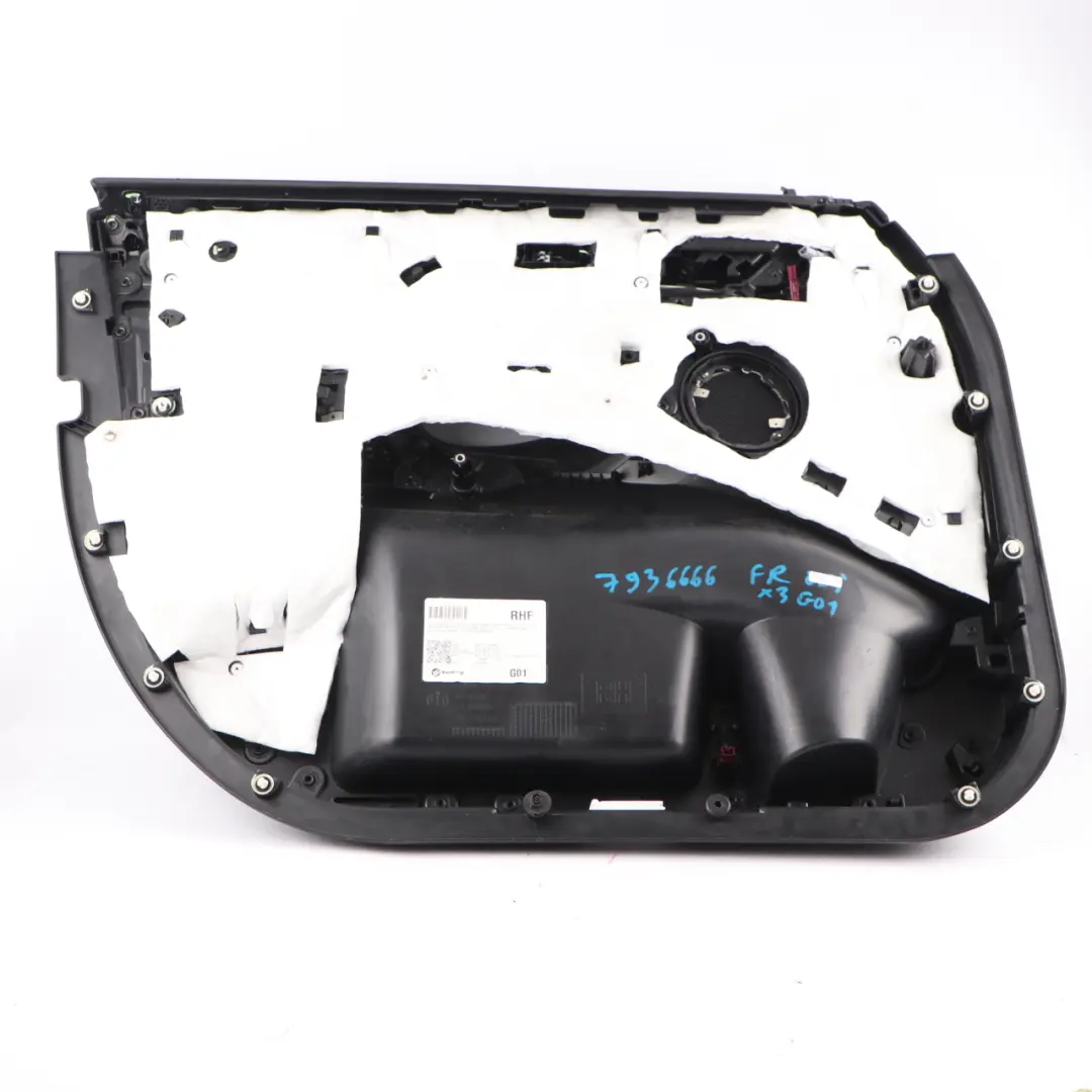 Door Card BMW X3 G01 Front Right O/S Trim Lining Cover Leather Vernasca Black to with Part number 7936666 Door Card BMW X3 G01 Front Right O/S Trim Lining Cover Leather Vernasca Black - SKU 7936666 - Part number 7936666