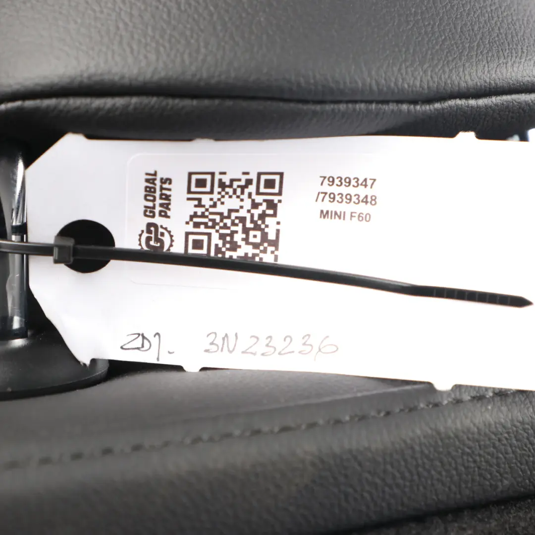 Left Right N/O/S Backrest Leather Cross Punch Carbon Black to Mini F60 Rear Seat with Part number 7939347/7939348 Mini F60 Rear Seat Left Right N/O/S Backrest Leather Cross Punch Carbon Black - SKU 7939347/7939348 - Part number 7939347/7939348