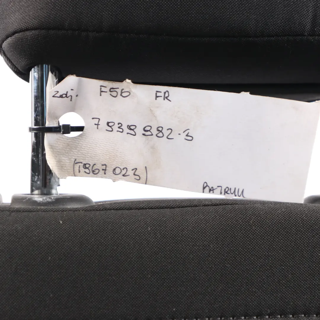 Cloth / Leather Front Right O/S Seat Diamond Black to Mini Cooper One F56 Sport with Part number 7939982 Mini Cooper One F56 Sport Cloth / Leather Front Right O/S Seat Diamond Black - SKU 7939982-3 - Part number 7939982