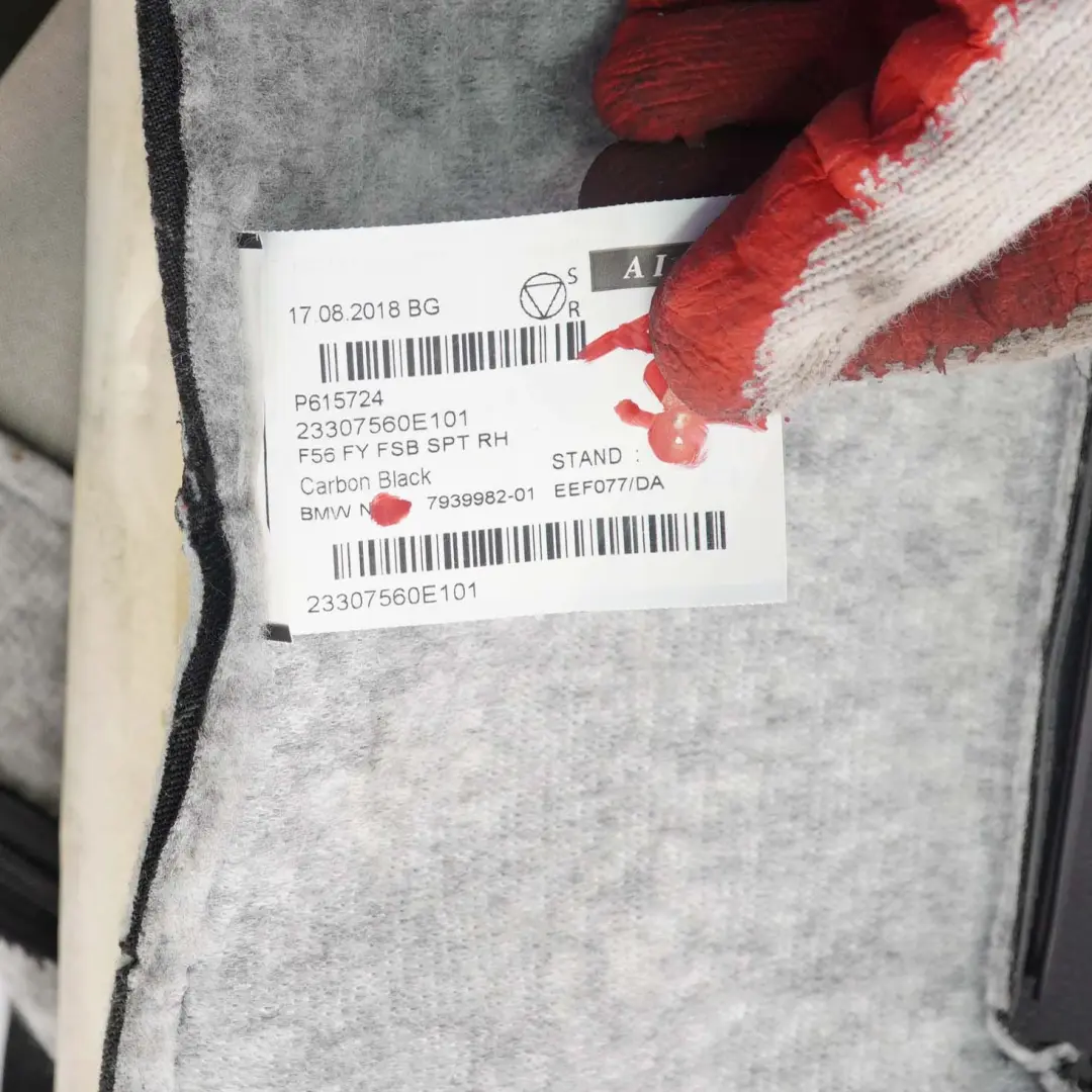 Front Right Sport Seat O/S Backrest Cloth Fabric Diamond Carbon Black to Mini F56 with Part number 7939982 Mini F56 Front Right Sport Seat O/S Backrest Cloth Fabric Diamond Carbon Black - SKU 7939982 - Part number 7939982