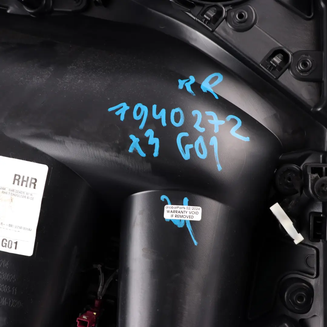  Door Card BMW X3 G01 Rear Right O/S Trim Lining Cover Leather Vernasca Black - SKU 7940272 - Part number 7940272