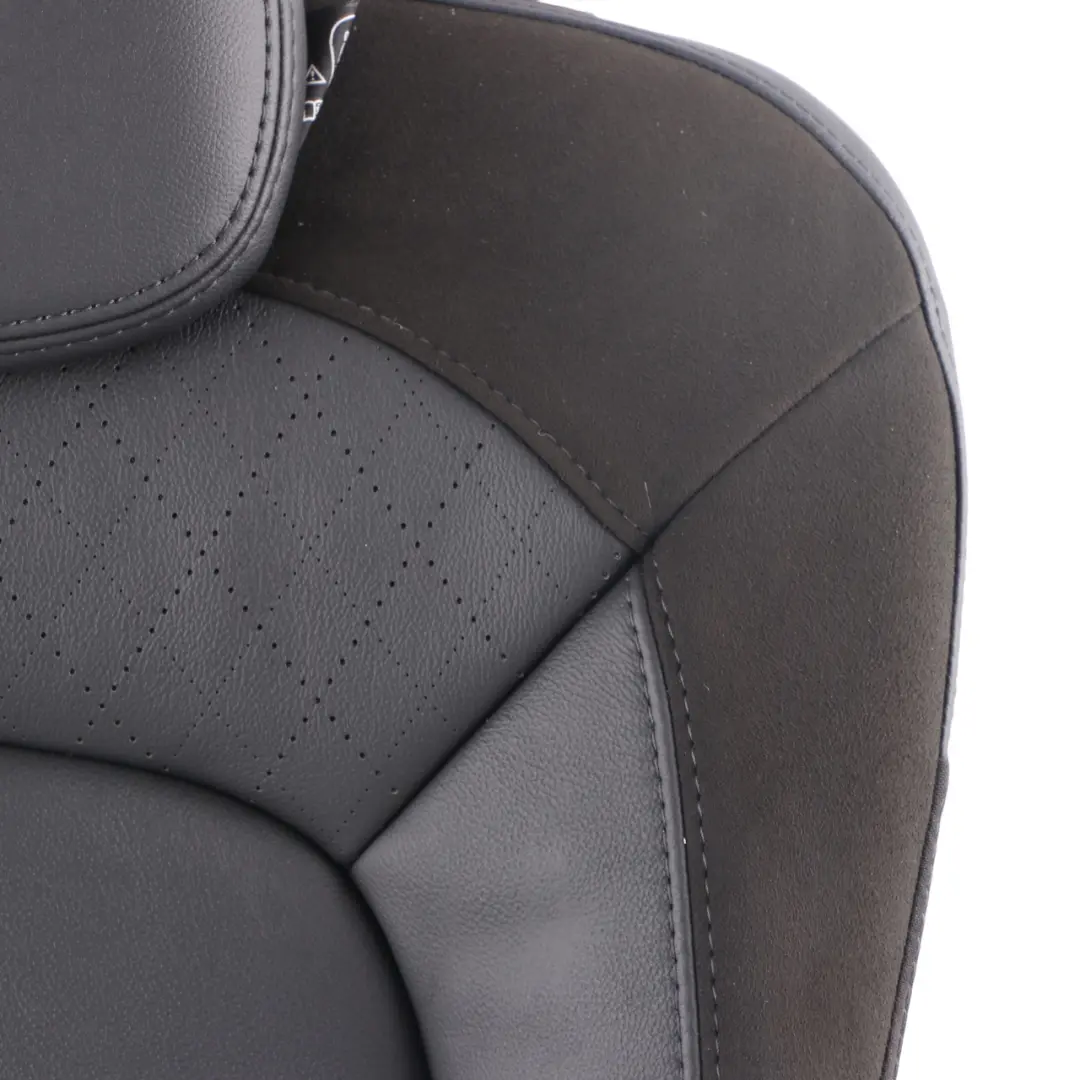 Mini F55 Seat Backrest Rear Left N/S Back Cover Leather Cross Punch Carbon Black - SKU 7940801 - Part number 7940801
