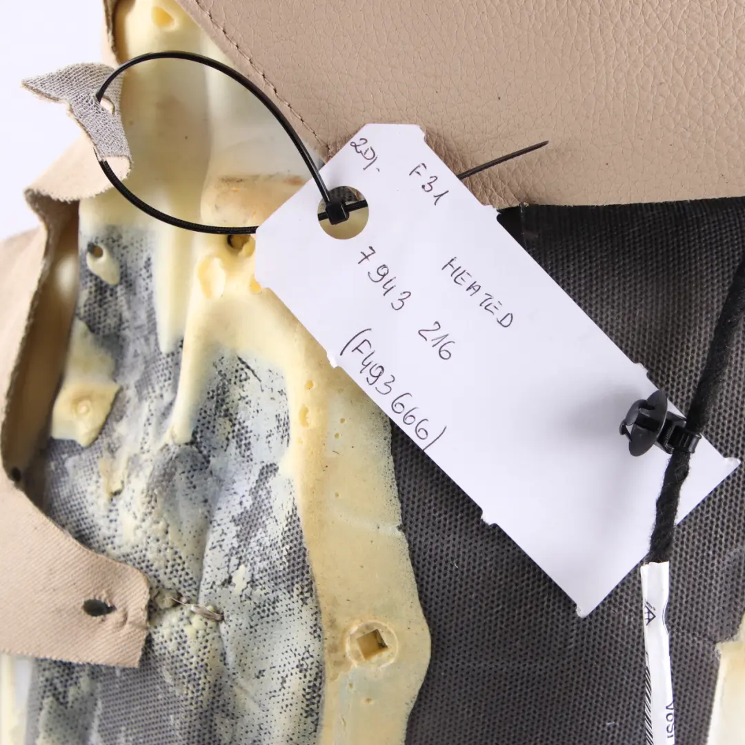 Front Seat Cover BMW F30 F31 Left Right N/O/S Heated Seat Padding Leather Beige to with Part number 7943216 Front Seat Cover BMW F30 F31 Left Right N/O/S Heated Seat Padding Leather Beige - SKU 7943216 - Part number 7943216