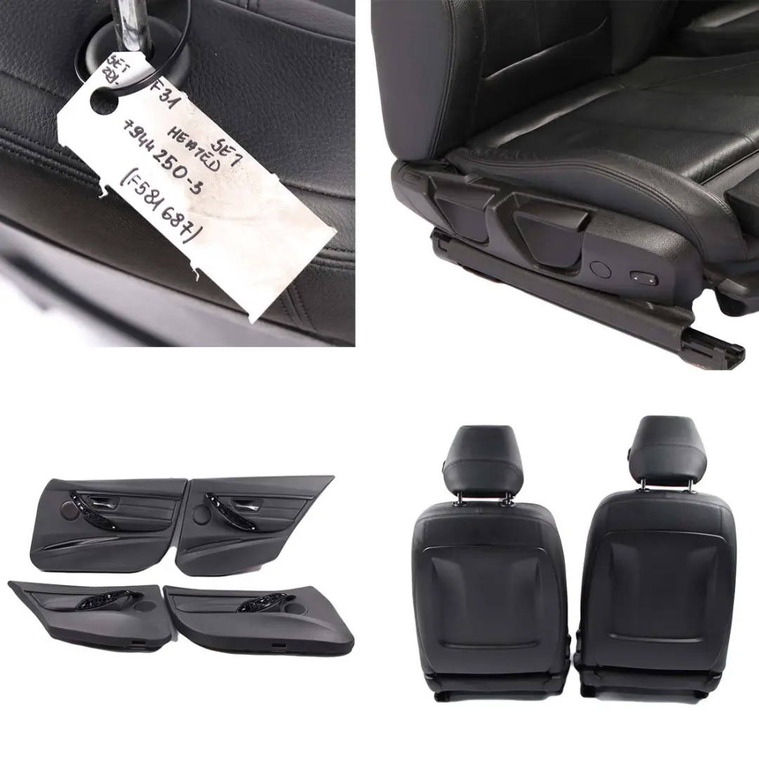  Seats BMW F31 Heated M Sport Black Leather Interior Front Rear Seat Set - SKU 7944250-3 - Part number 7944250