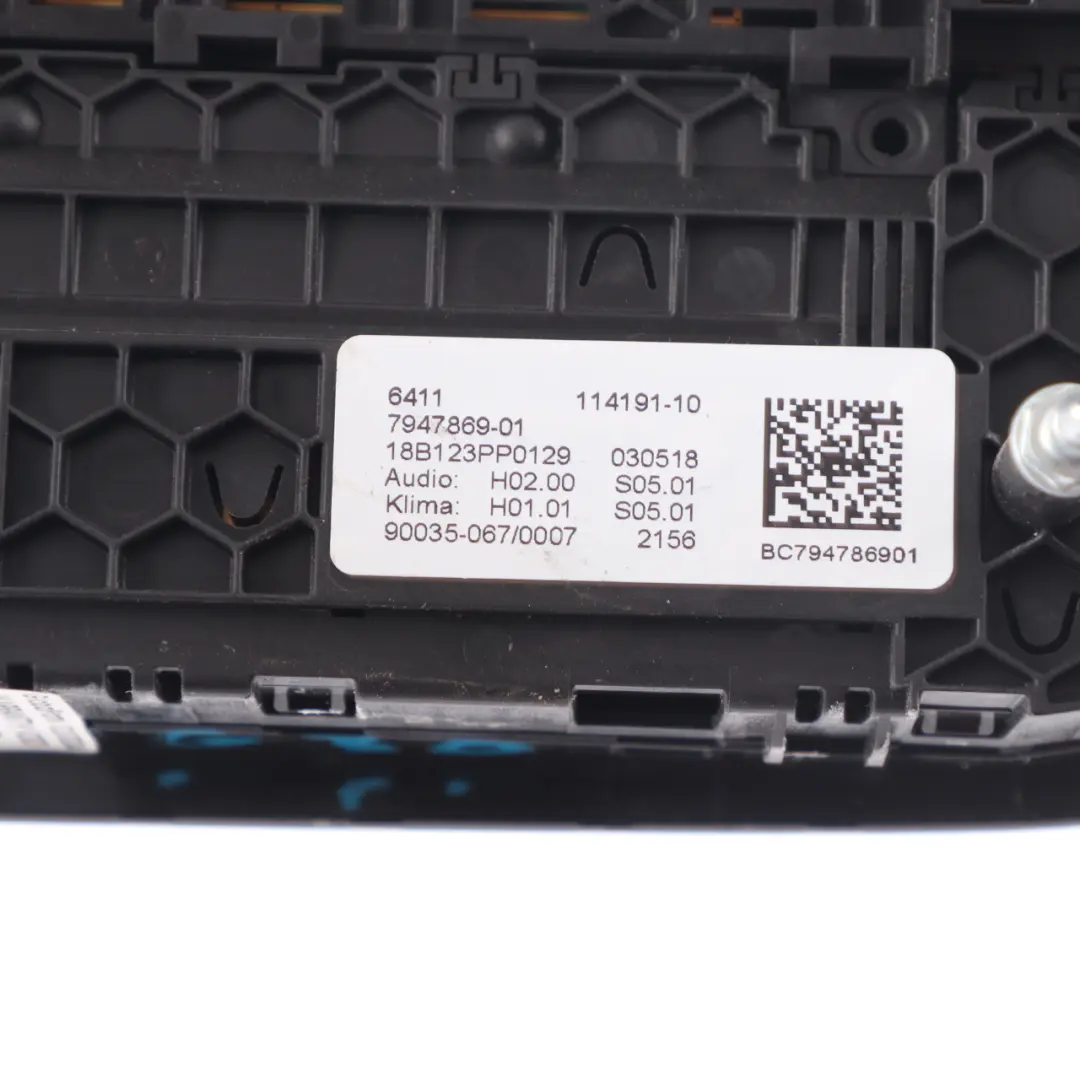 Control Panel BMW G30 Automatic Air Conditioning A/C Radio Player Switch to with Part number 7947901 Control Panel BMW G30 Automatic Air Conditioning A/C Radio Player Switch - SKU 7947901 - Part number 7947901