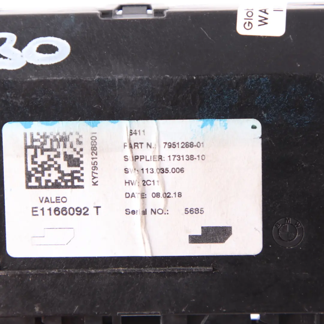 Unidad Control Módulo Aire Acondicionado para BMW F20 F30 Mini F55 F56 F60 con número de pieza 7951288 BMW F20 F30 Mini F55 F56 F60 Unidad Control Módulo Aire Acondicionado - SKU 7951288 - Número de pieza 7951288