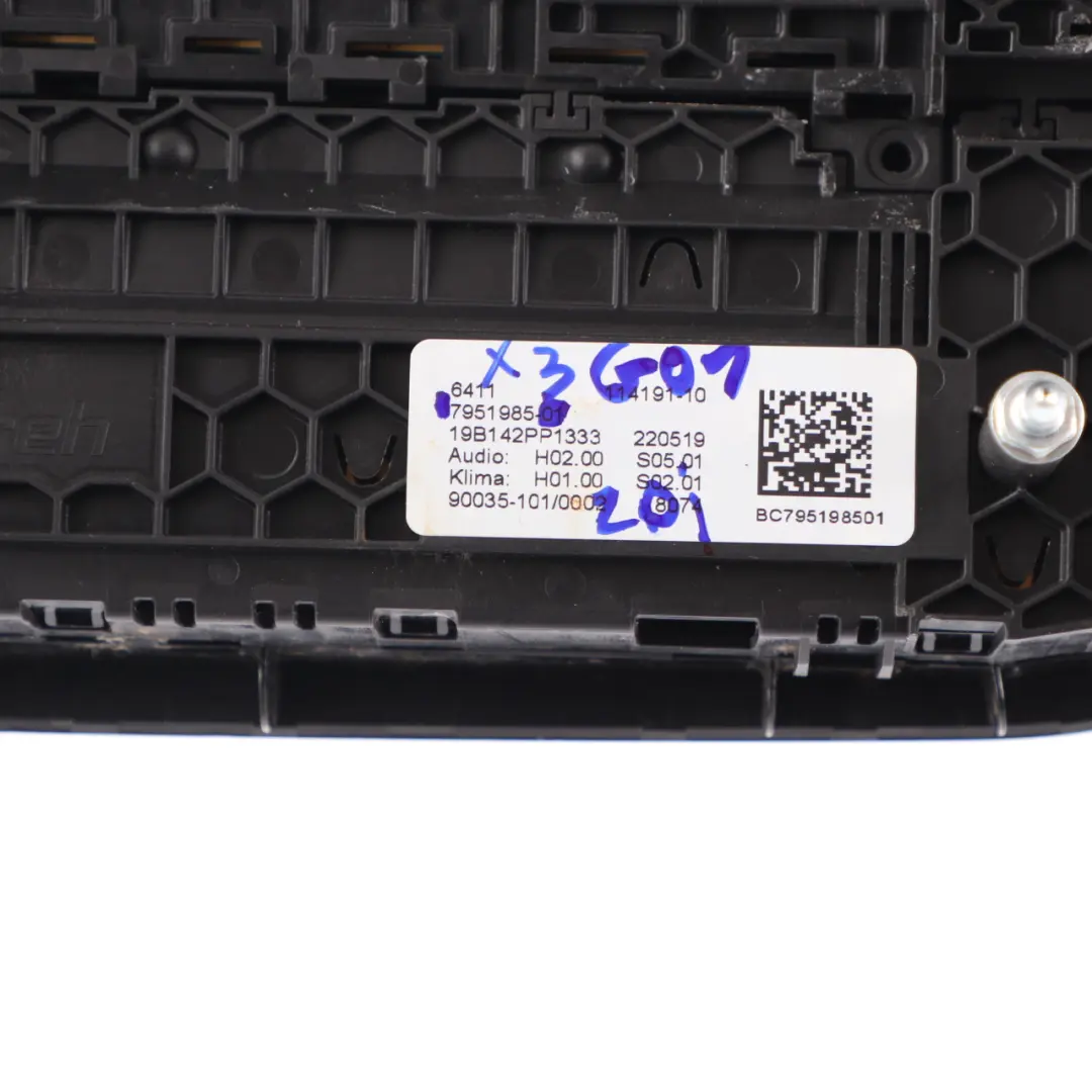 Climatisation Panneau de Contrôle Climatique Radio A/C Switch pour BMW X3 G01 à propos du numéro de pièce 7951985 BMW X3 G01 Climatisation Panneau de Contrôle Climatique Radio A/C Switch - SKU 7951985 - Numéro de pièce 7951985