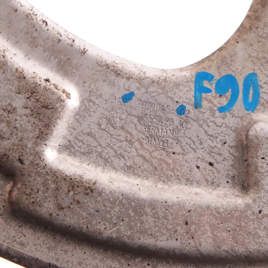 Brake Disc Plate BMW F90 M5 Rear Left N/S Brake Protection Plate Cover to with Part number 7991045 Brake Disc Plate BMW F90 M5 Rear Left N/S Brake Protection Plate Cover - SKU 7991045 - Part number 7991045