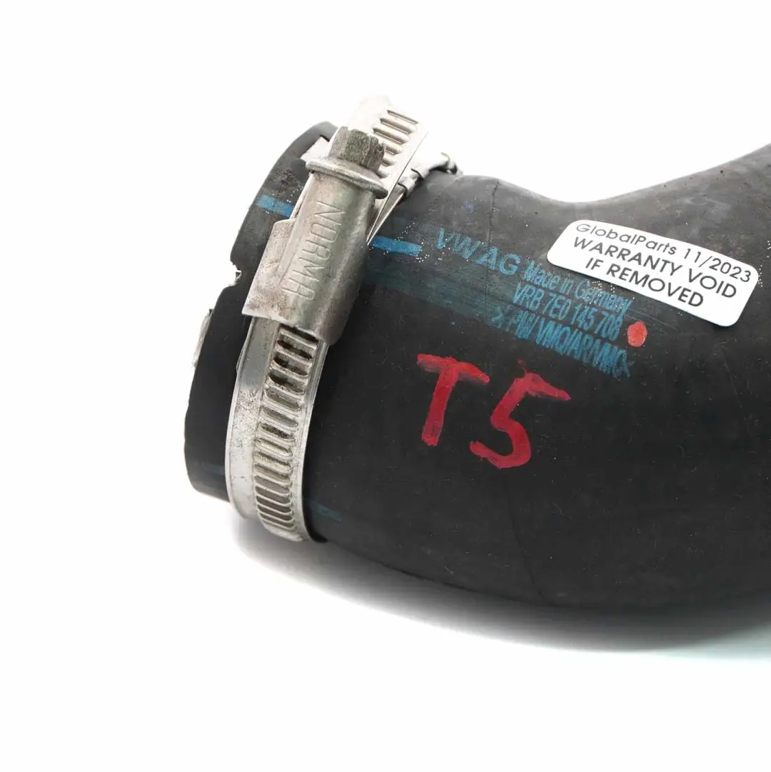 Volkswagen VW T5 Diesel Intercooler Turbo Air Intake Pipe Hose - SKU 7E0145708 - Part number 7E0145708